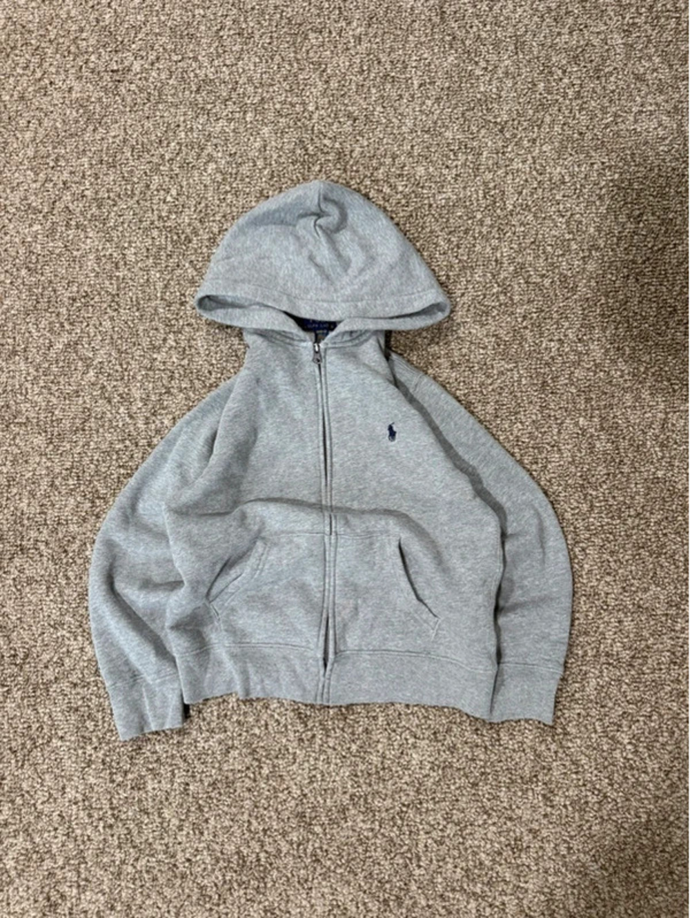 Polo Ralph Lauren Gray Full Zip Hoodie Size M 10-12